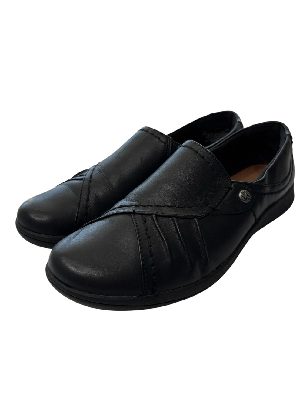 Rockport Womens Slip On Loafers Comfort Shoe Size 9 M Black Leather Arch Support